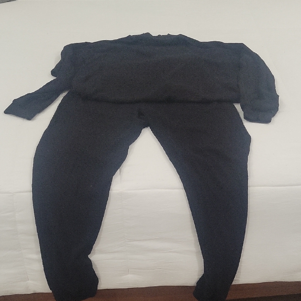 Black Sweater and Pants Set